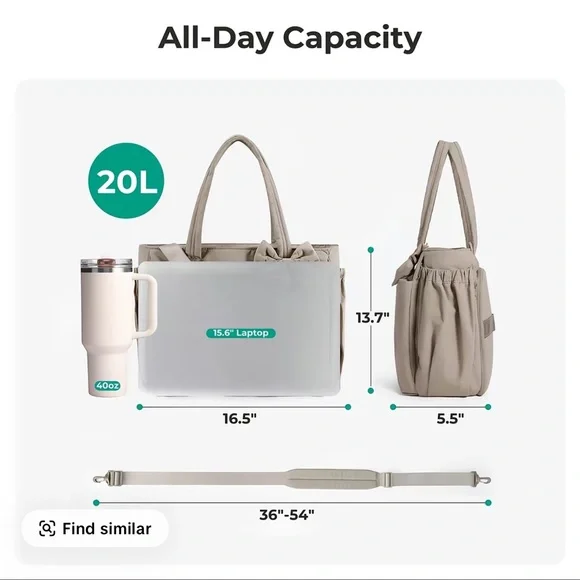 Viral TikTok Bagsmart Bow Tote bag - Picture 3 of 3